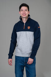 Vincent TT Oxford Blue Mix Half-Zip Sweatshirt