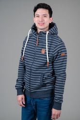 Zeus Navy Stripe Full-Zip Hoodie