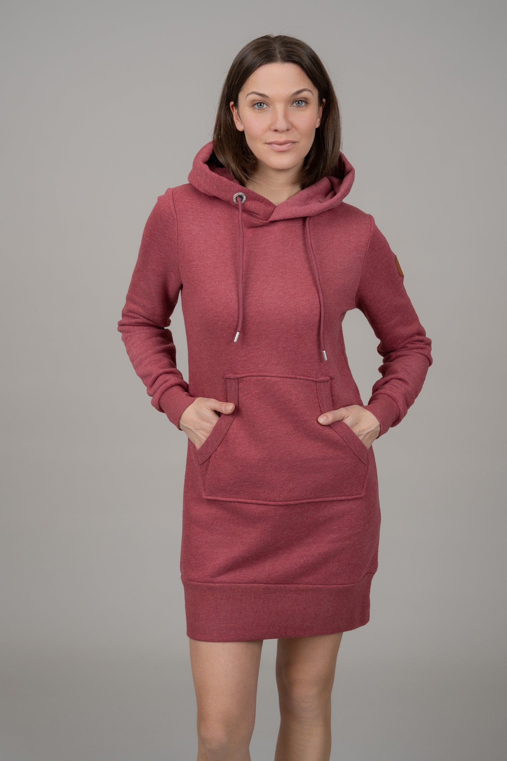 hoodie dress pink Long Sleeve Rayon Blend Hoodie, Von Dutch Fever Maxi Dress in Pink, Size M,