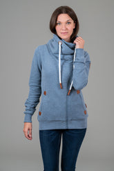 Hestia Heather Blue Full-Zip Sweatshirt