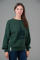 Lone Pines Printed Sweatshirt Deep Forest