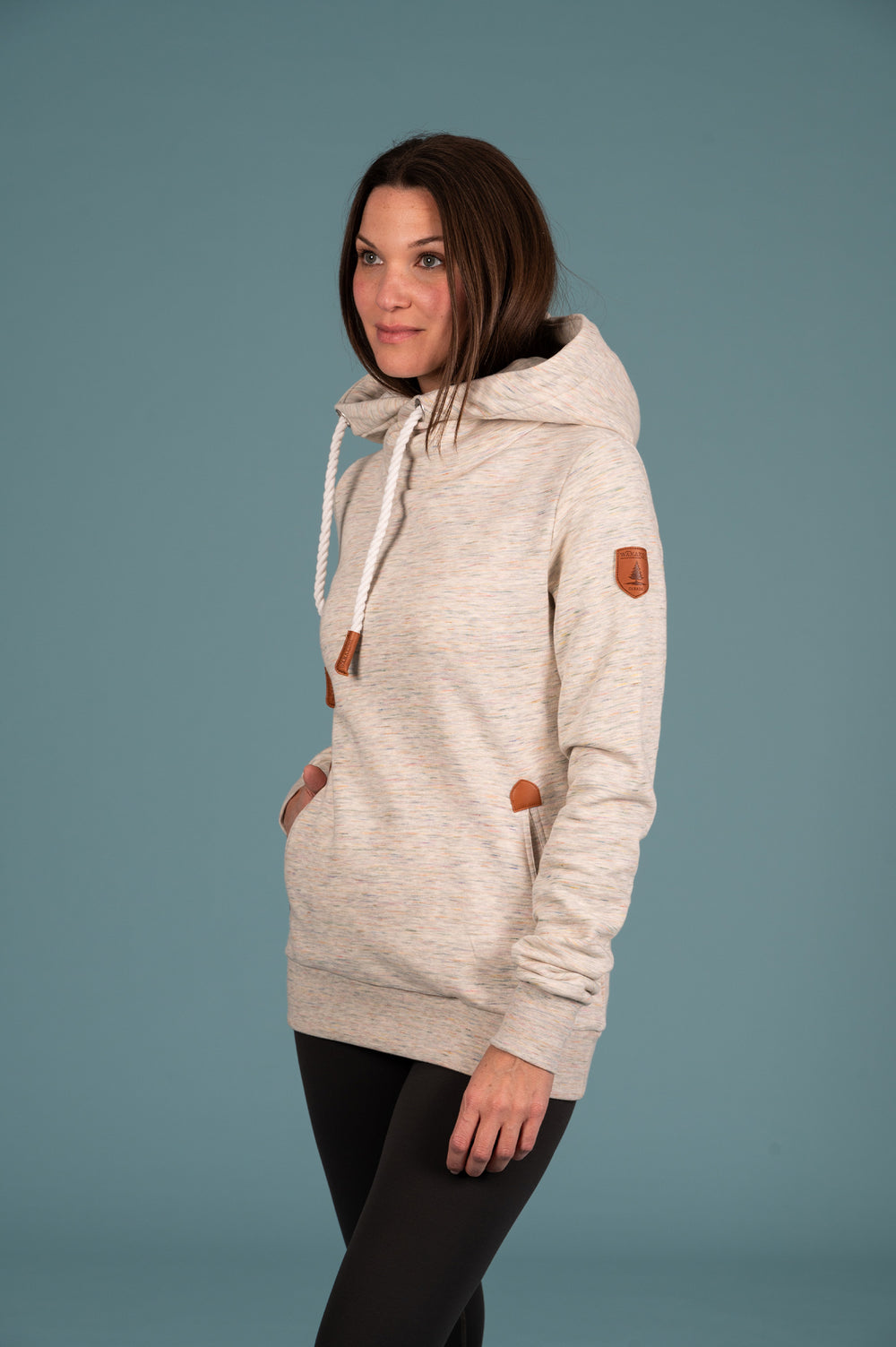 Wanakome Women's Gemma Heather Ivory Hoodie Multi