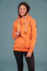 Wanakome Hestia Women's Terry Side Zip Cowl Neck in Pumpkin
