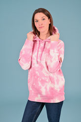 Wanakome women's Billie Tie Dye Oversized Pullover Terry Hoodie in Pink