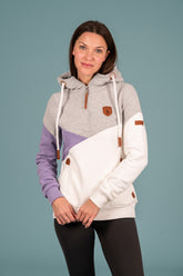Wanakome Wanakome Women's Colorblock Pullover Terry Hoodie in Lavender Mix