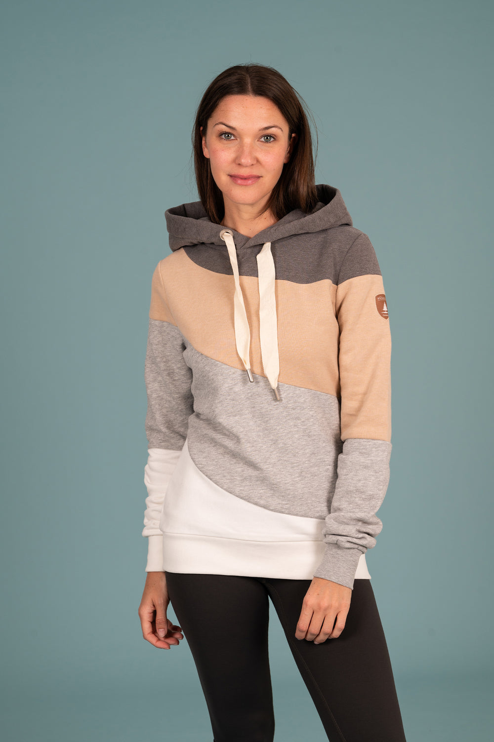 Wanakome Women's Colorblock Solo Hoodie in Ash Mix