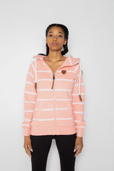 Hera Printed Peachy Stripe Full-Zip Hoodie