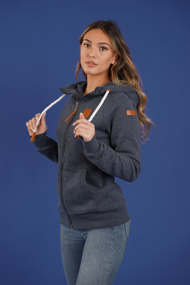 Hera Navy Zip Hoodie Wanakome