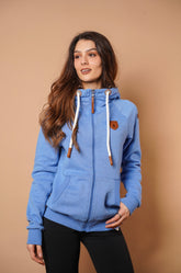 Wanakome Hera Women's Terry Front Zip Hoodie in Cobalt