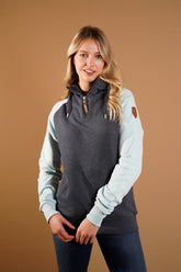 Sweat à capuche demi-zippé Faith en Cascade/Marine