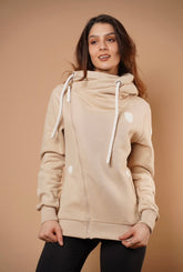 Wanakome Women's Side Zip Terry Hoodie in Sand