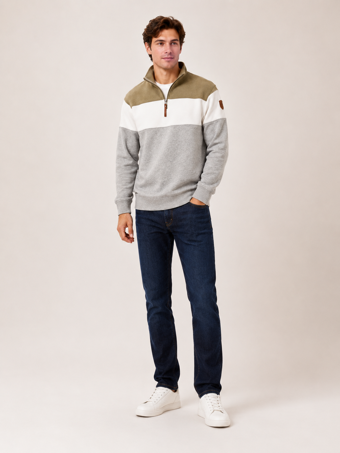 Ford Half Zip Chestnut Mix Sweatshirt Main image