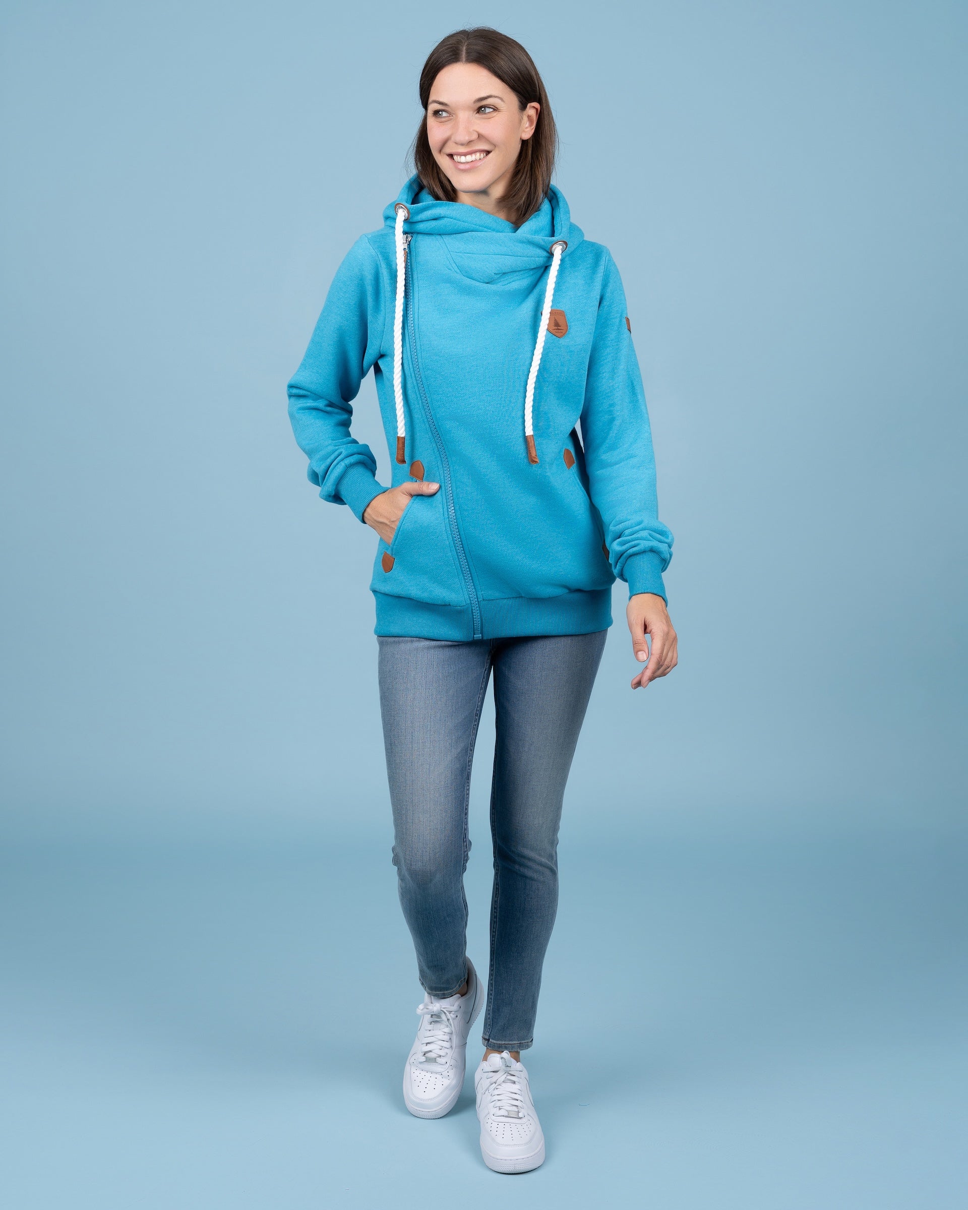 Athena Lagoon Blue Full-Zip Hoodie – Wanakome