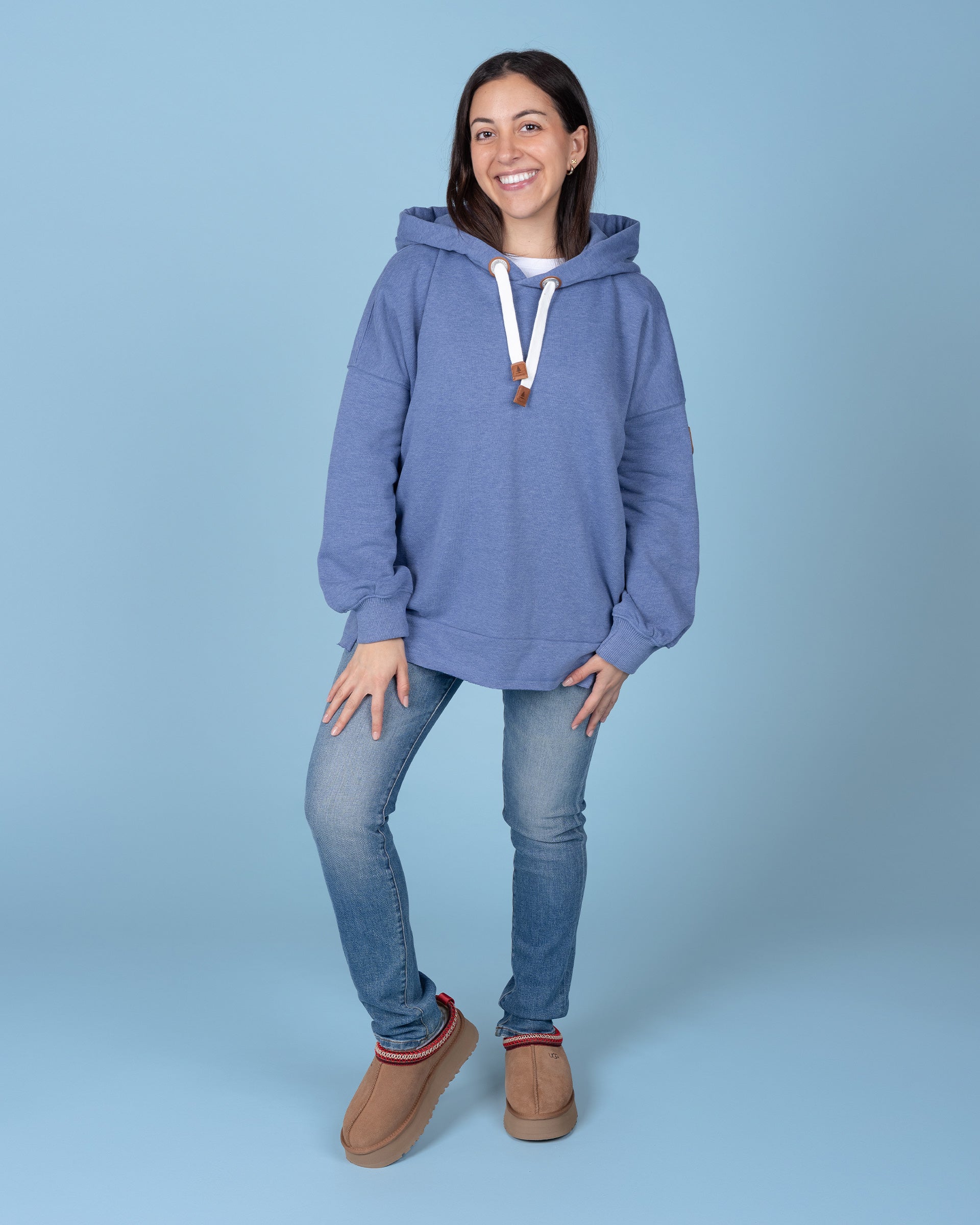 Brodie Mineral Blue Raw Hem Hoodie Secondary image