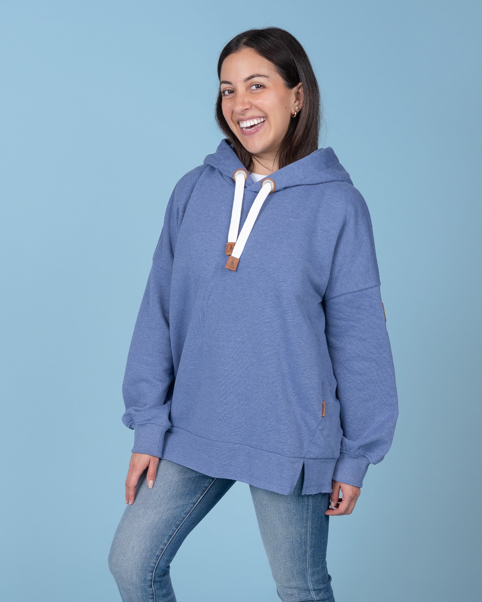 Brodie Mineral Blue Raw Hem Hoodie Main image