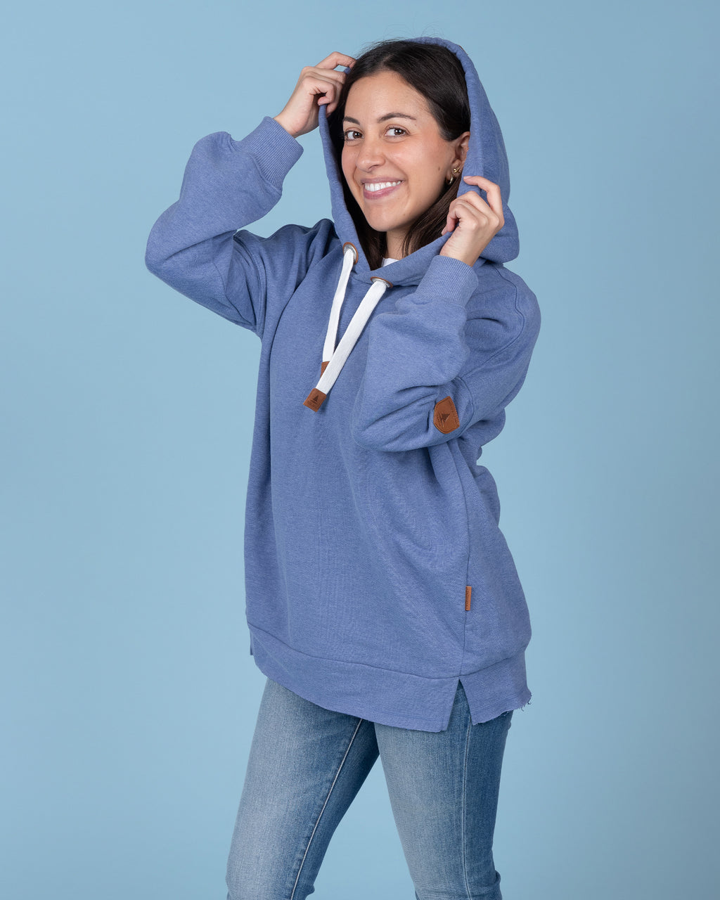 Brodie Mineral Blue Raw Hem Hoodie