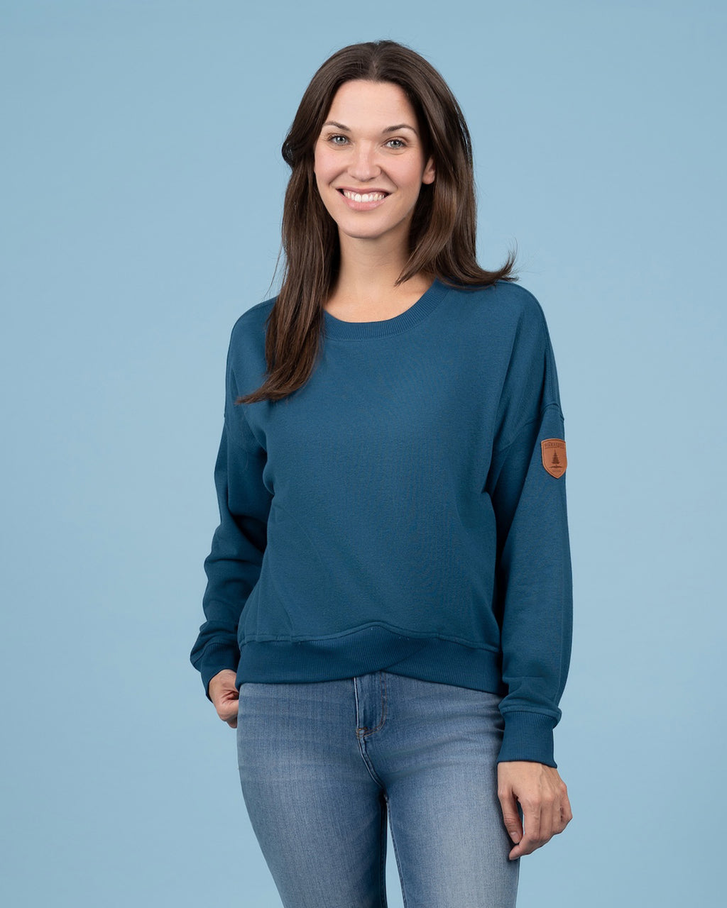 Erma Ocean Cross Hem Sweatshirt