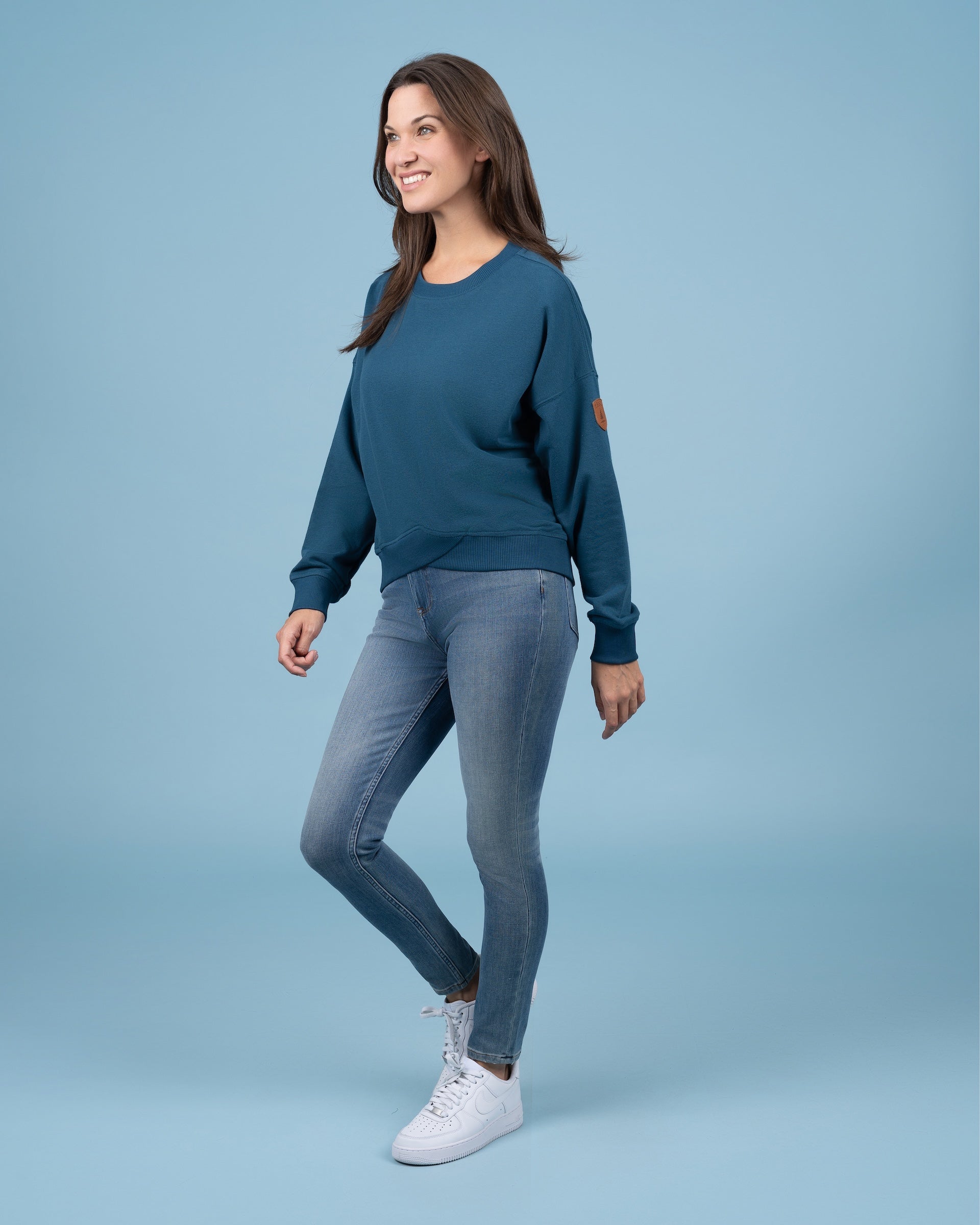 Erma Ocean Cross Hem Sweatshirt