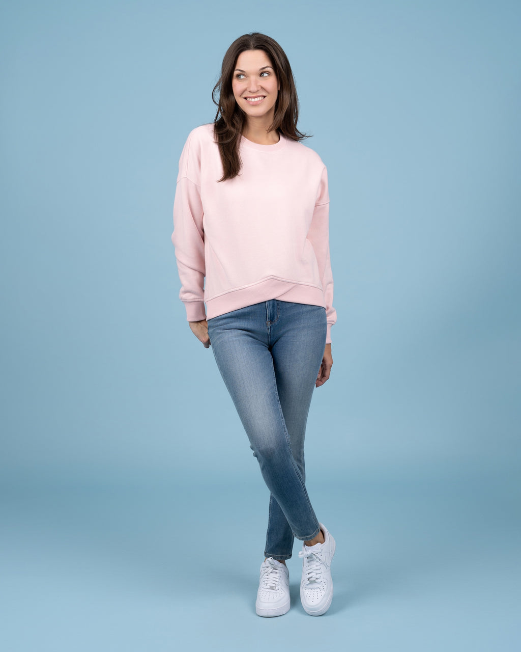 Erma Peony Cross Hem Sweatshirt