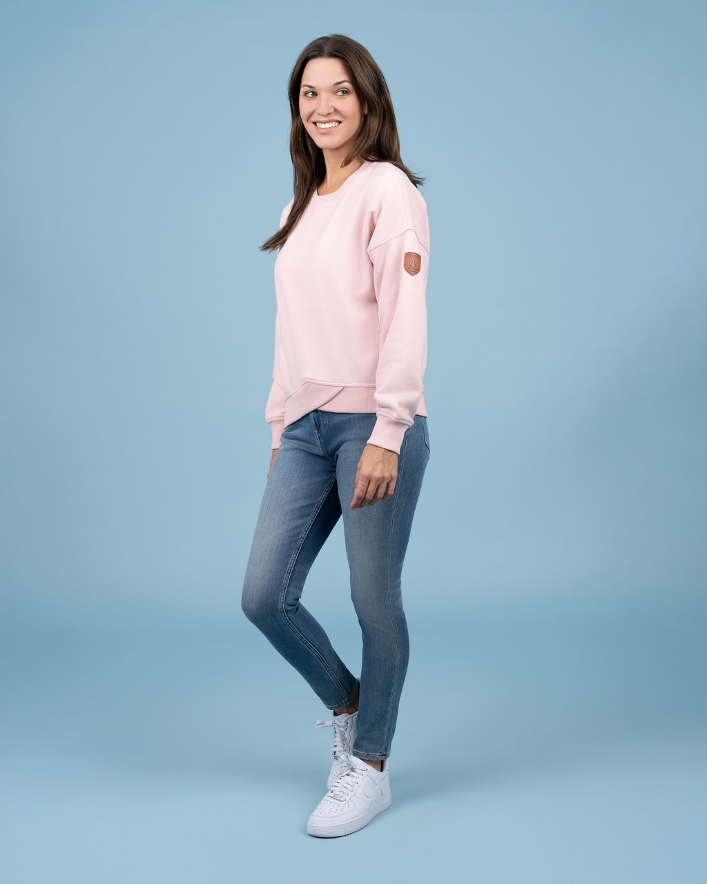 Erma Peony Cross Hem Sweatshirt