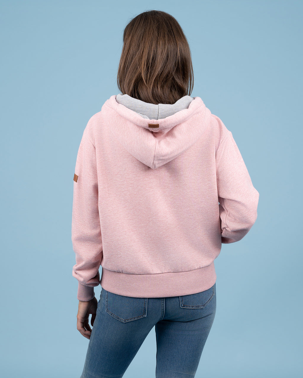 Hazel Heather Pink Full-Zip Hoodie