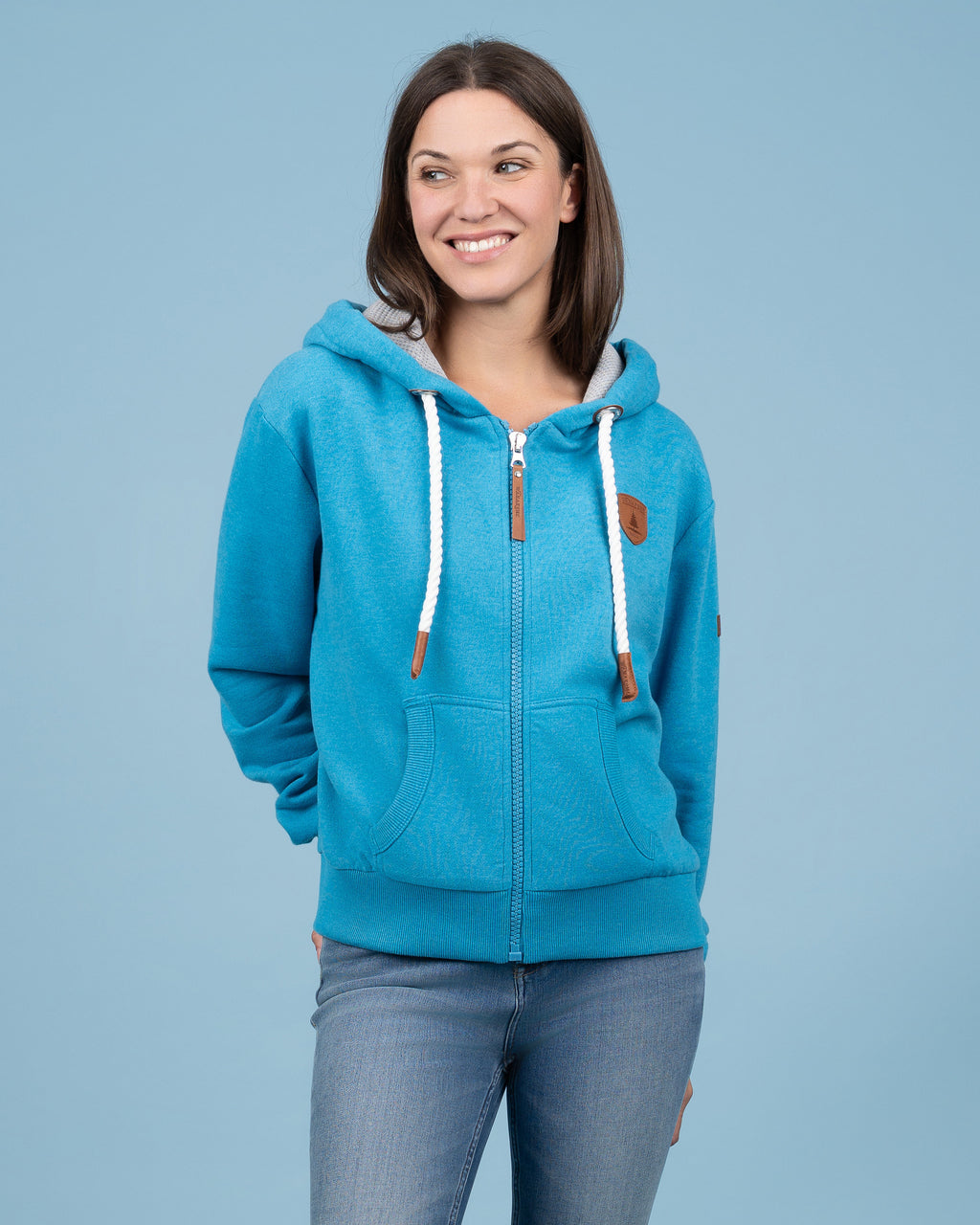 Hazel Lagoon Blue Full-Zip Hoodie