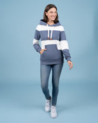 Lilia Grey Blue Striped Hoodie