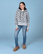Mimi Polkadot Light Heather Grey Hoodie