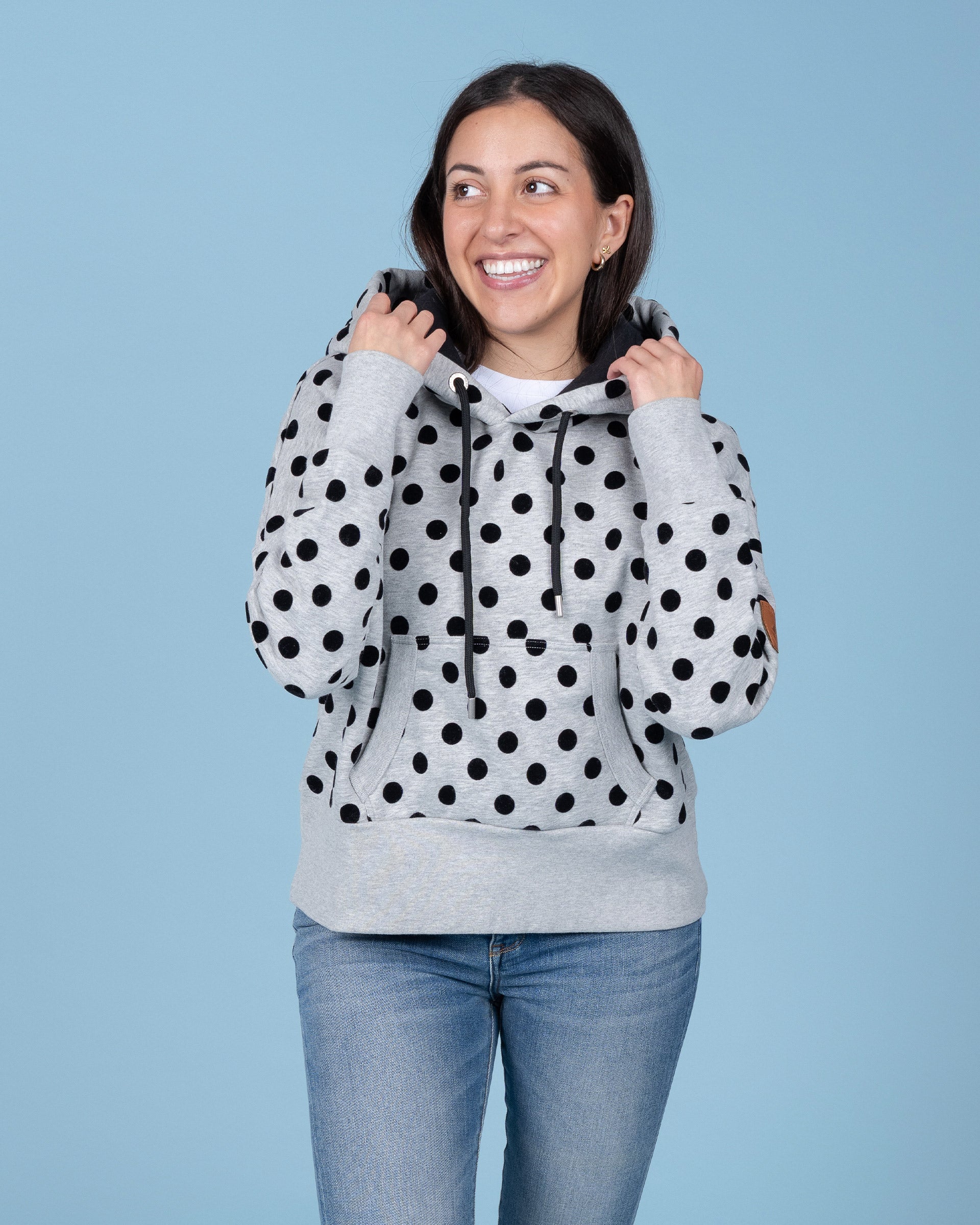 Mimi Polkadot Light Heather Grey Hoodie Main image