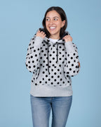 Mimi Polkadot Light Heather Grey Hoodie