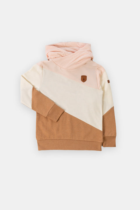 Lenny Dusty Pink Mix Cowl Neck Hoodie Kid