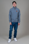 Vincent Heather Blue Half-Zip Sweatshirt