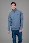 Vincent Heather Blue Half-Zip Sweatshirt