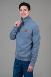 Vincent Heather Blue Half-Zip Sweatshirt