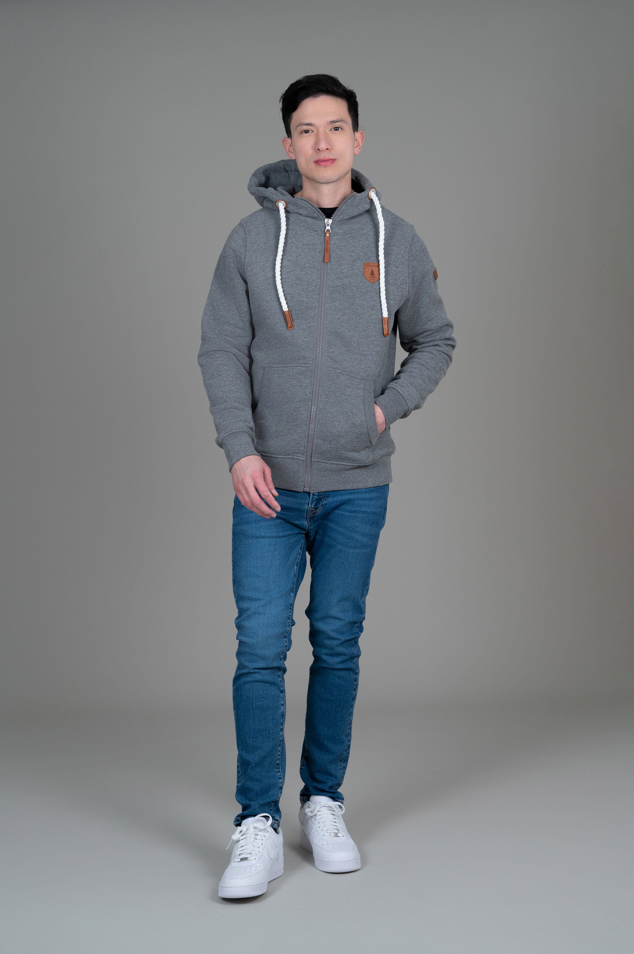 Zeus Dark Heather Grey Full-Zip Hoodie Main image