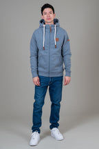 Zeus Heather Blue Full-Zip Hoodie