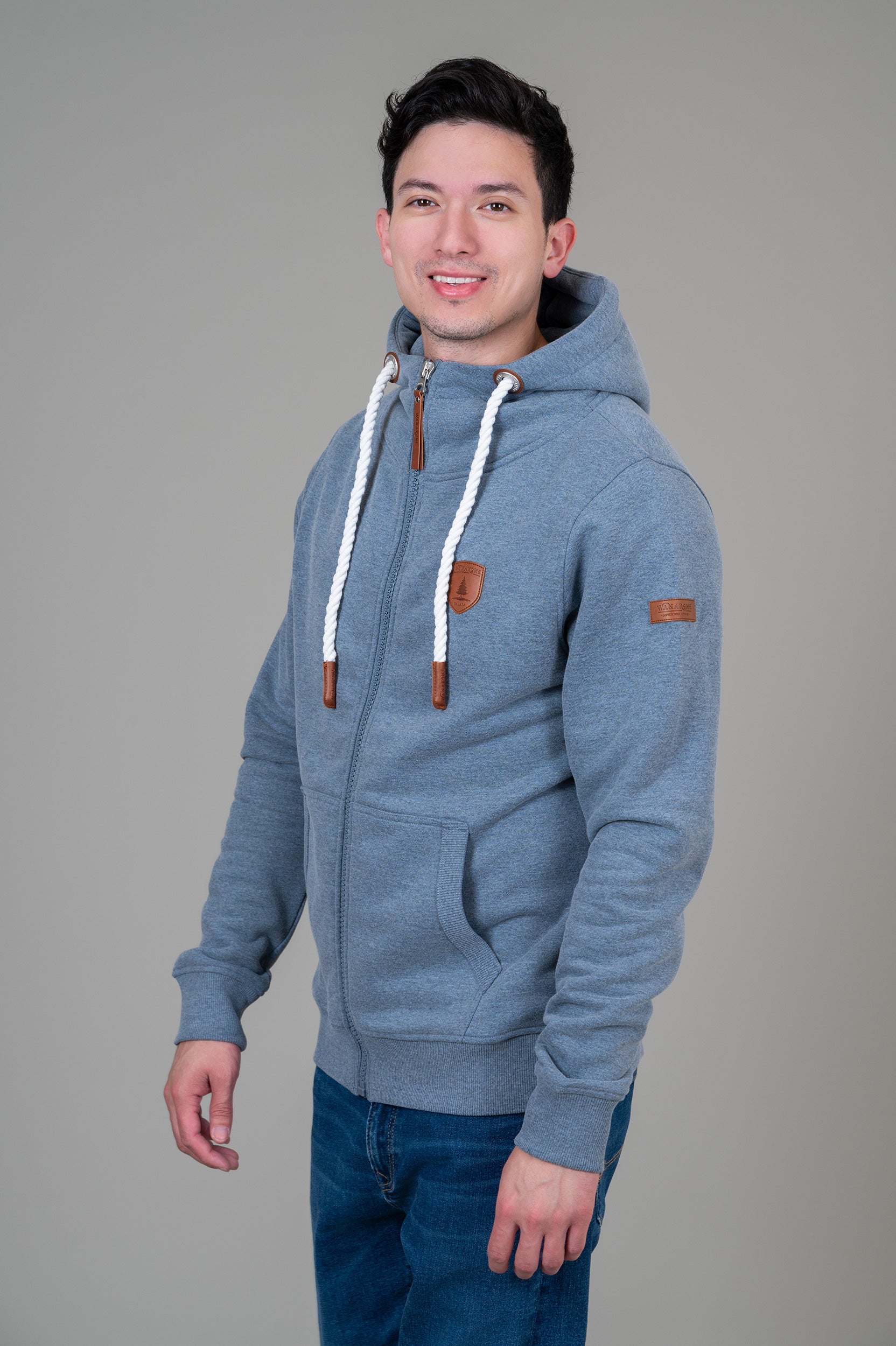Zeus Heather Blue Full-Zip Hoodie Main image