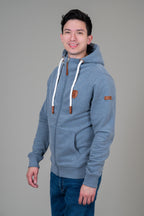 Zeus Heather Blue Full-Zip Hoodie