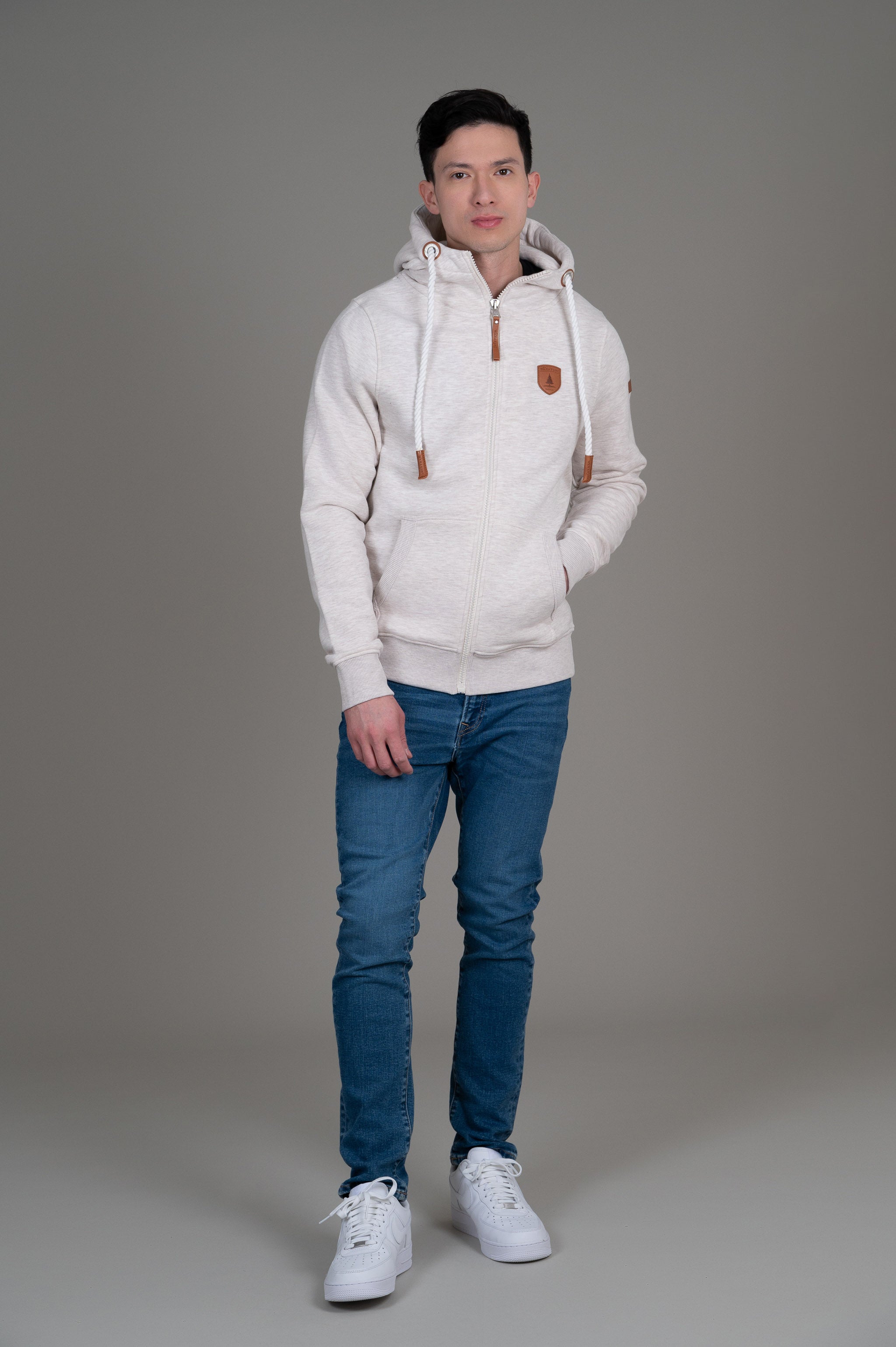 Zeus Heather Oatmeal Full-Zip Hoodie Secondary image