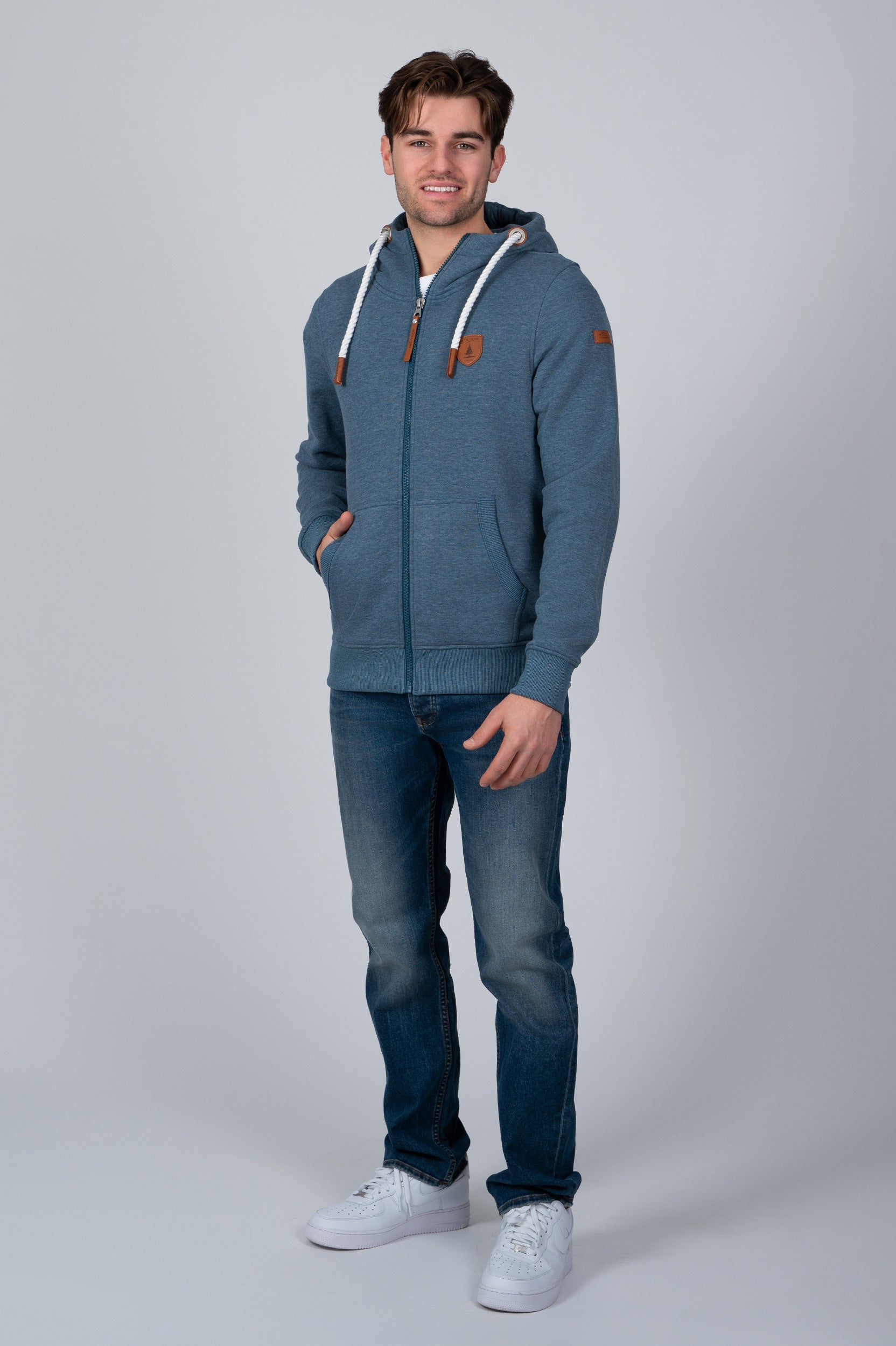 Zeus Indigo Fade Full-Zip Hoodie