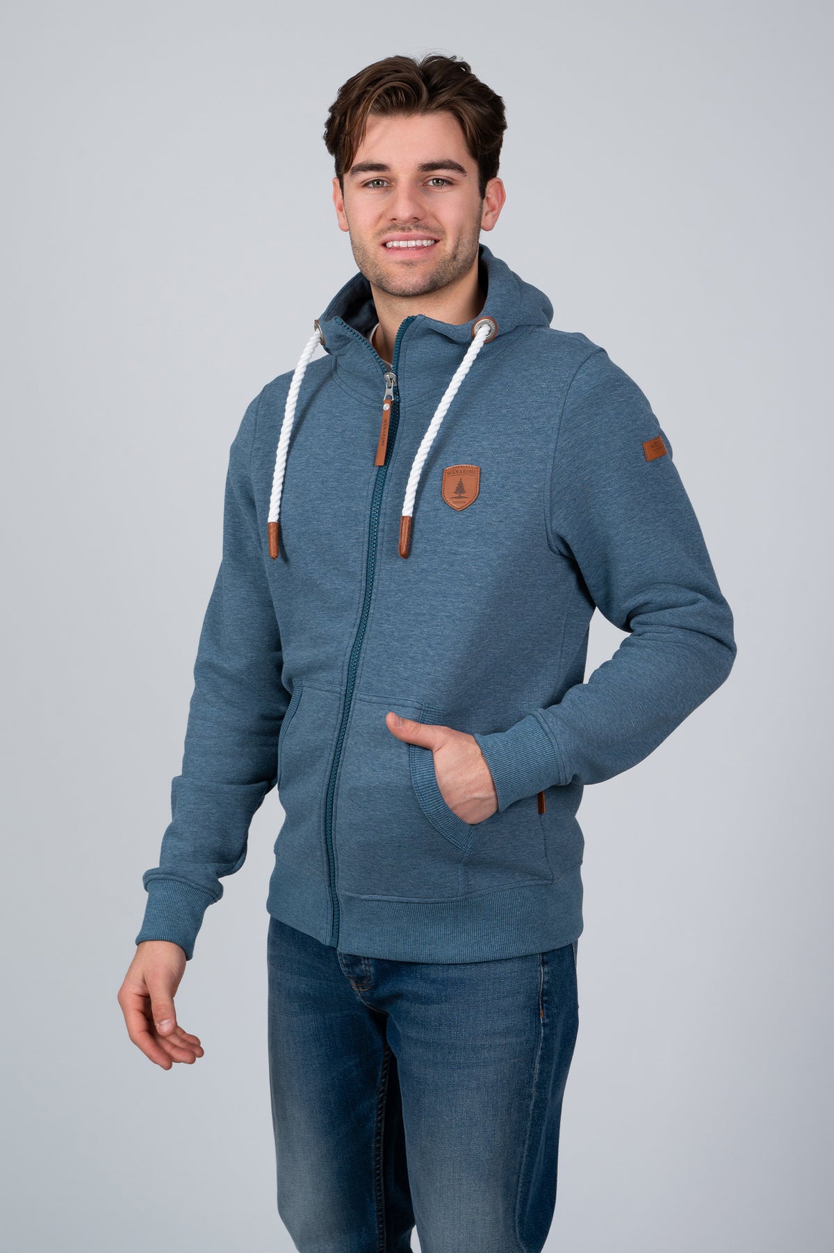 Zeus Indigo Fade Full-Zip Hoodie