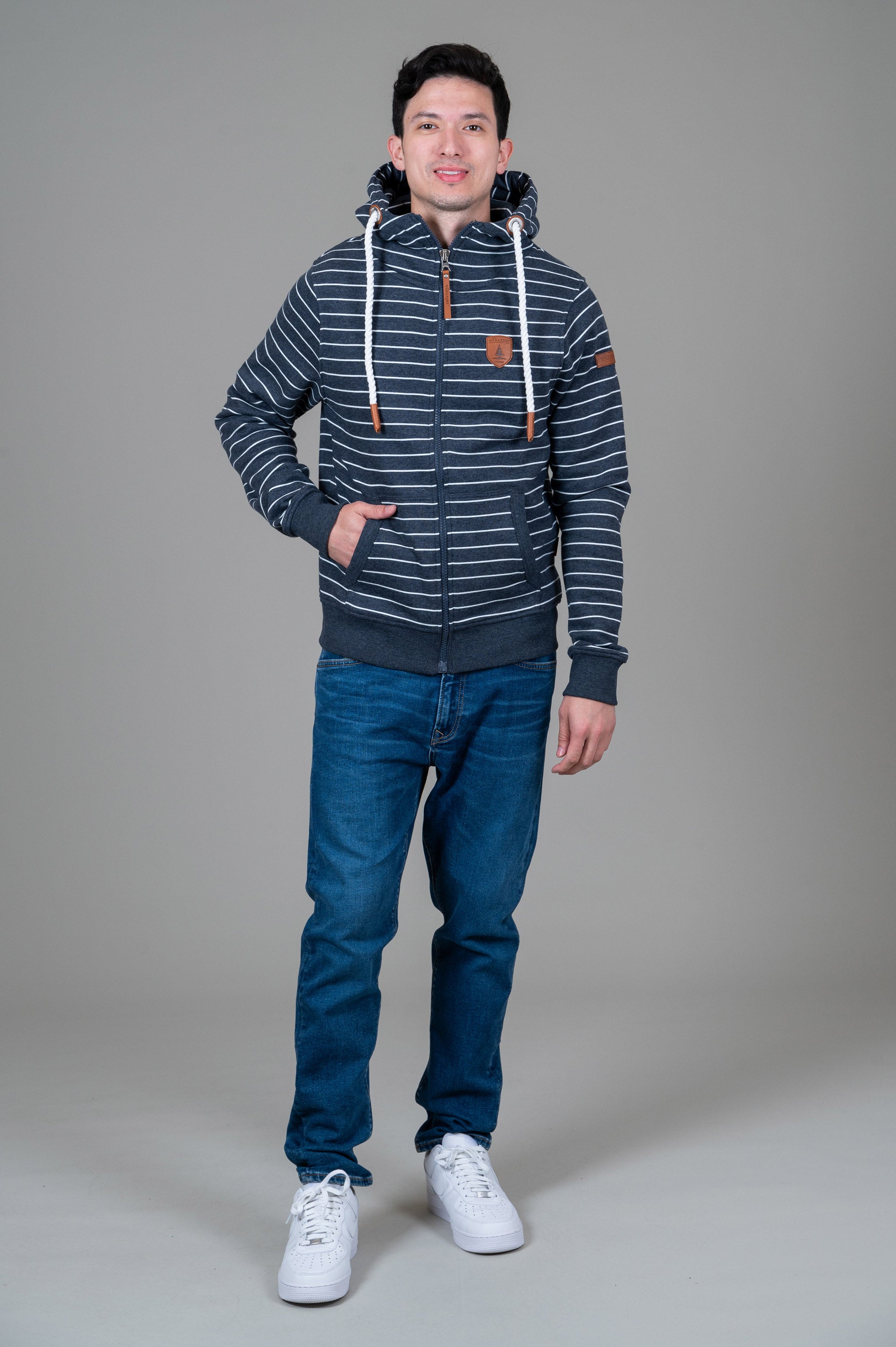 Zeus Navy Stripe Full-Zip Hoodie Secondary image
