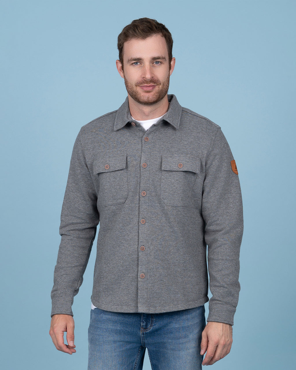 Sandbury Dark Heather Grey Overshirt