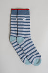 Unisex Trail Block Socks Navy Stripe Mix