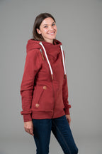 Athena Rustic Red Full-Zip Hoodie