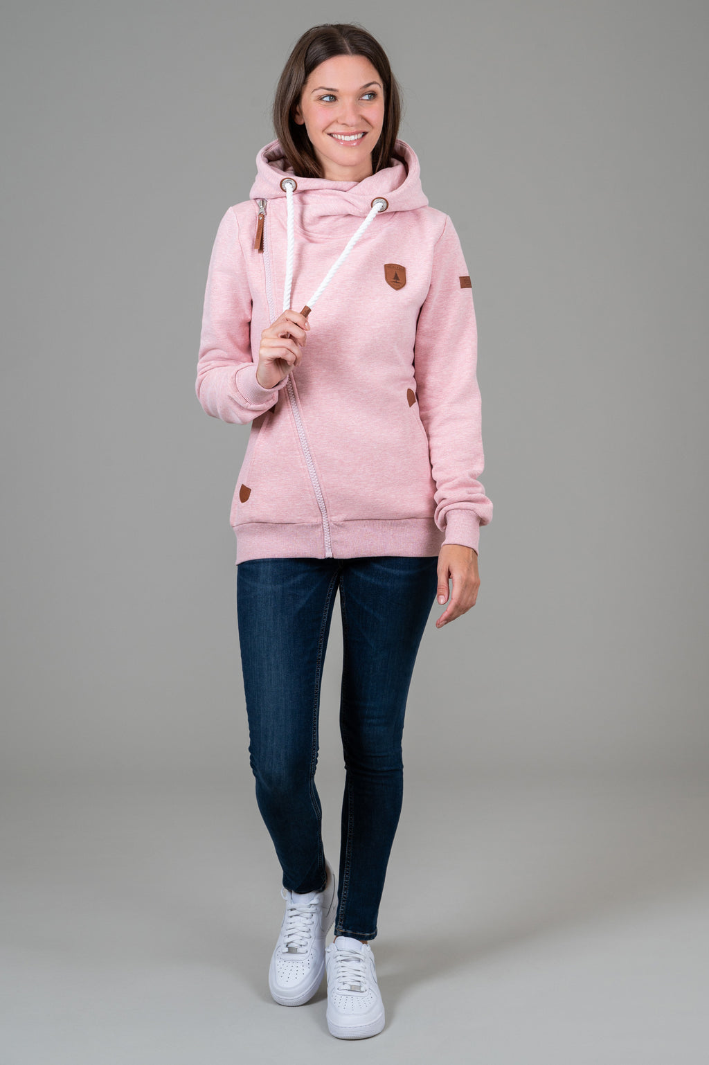 Athena Heather Pink Full-Zip Hoodie