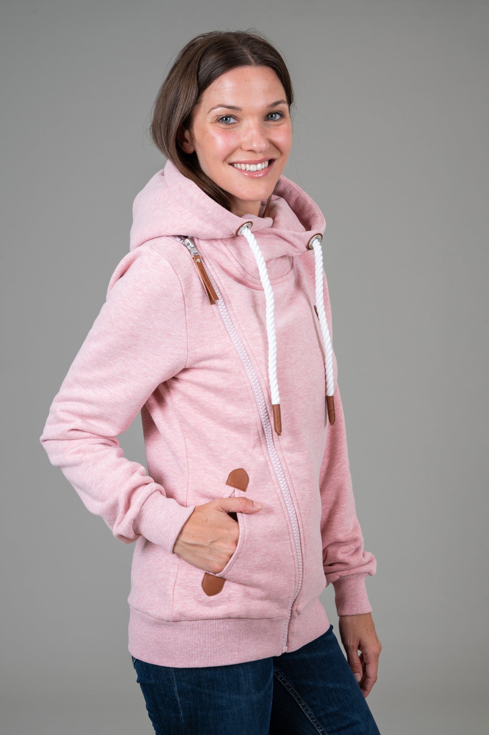 Athena Heather Pink Full-Zip Hoodie Secondary image