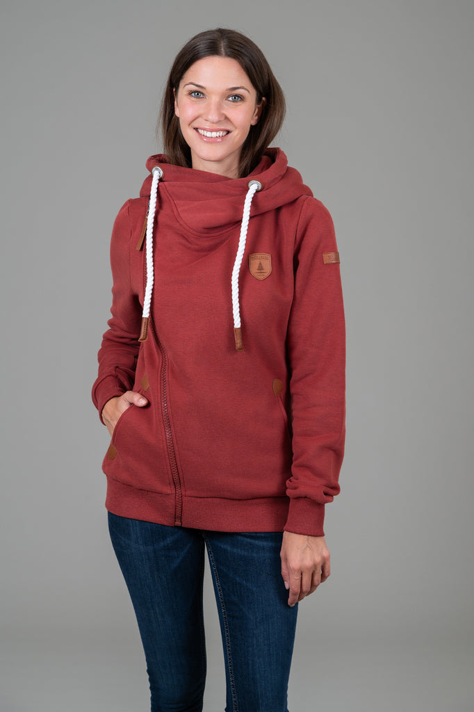 Athena Rustic Red Full-Zip Hoodie – Wanakome