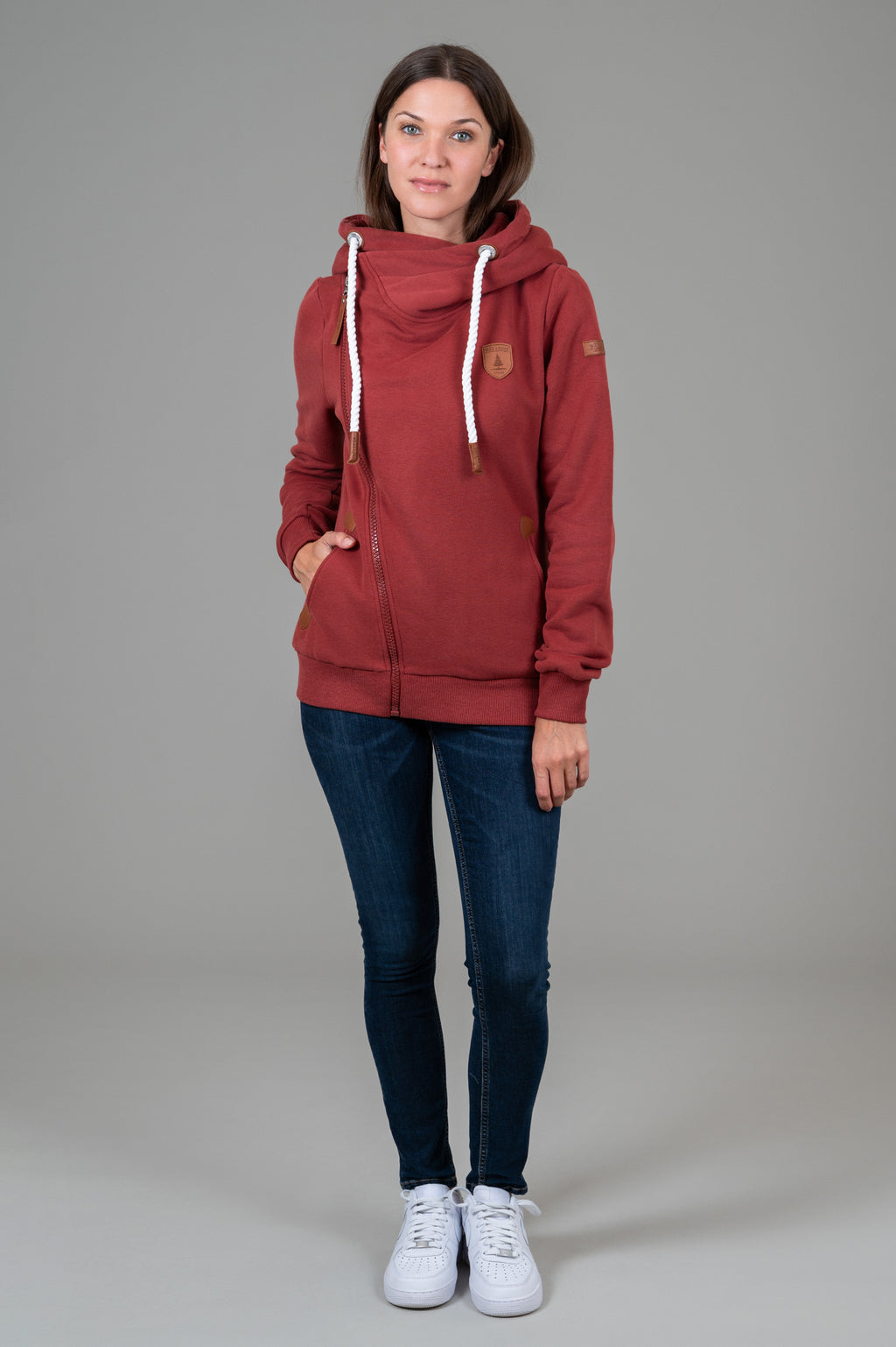 Athena Rustic Red Full-Zip Hoodie