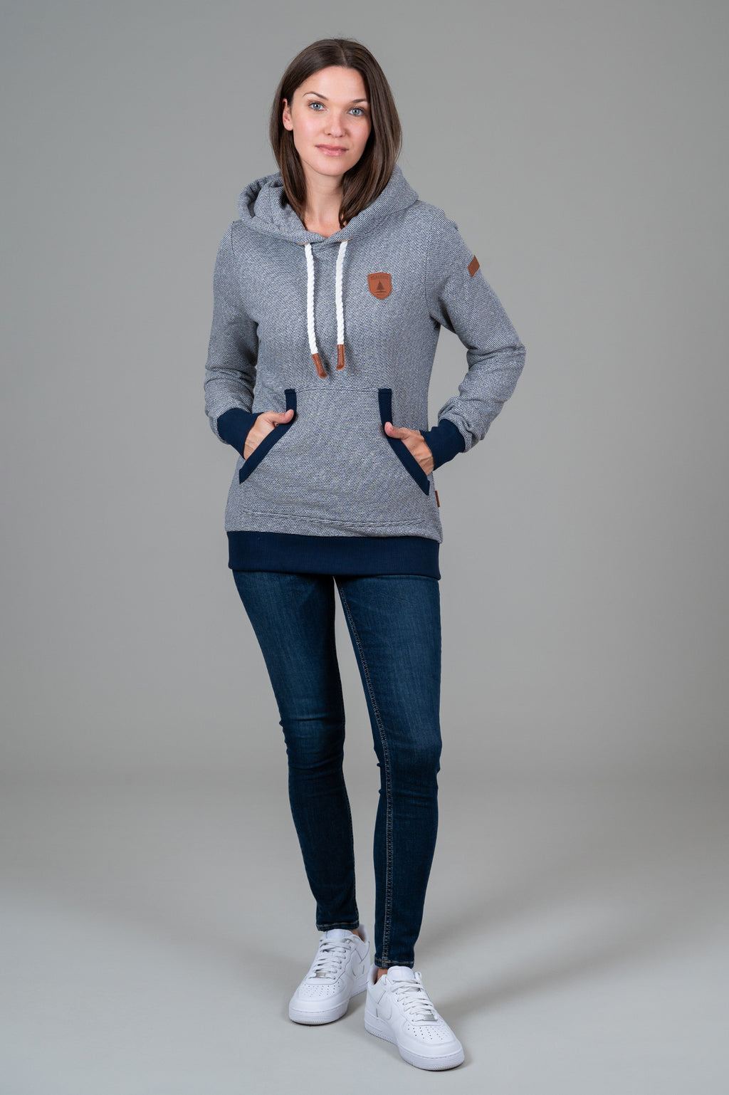 Corrie Navy Microstripe Hoodie